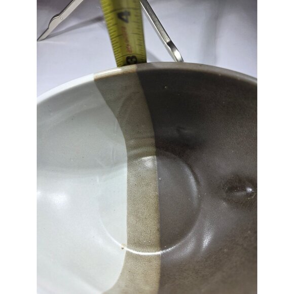 Vtg gravy boat McCoy 7128 Brown Cream stripe Ceramic holiday table serving - Picture 6 of 7